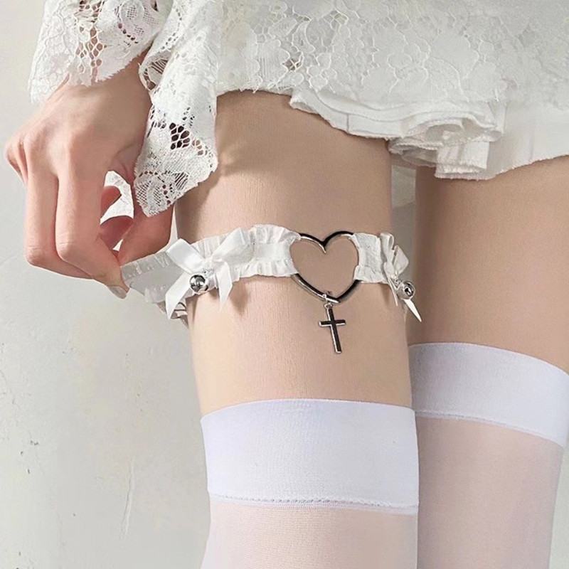 Body Jewelry Goth - القوطية الدانتيل الرباط حزام القلب Bowknot