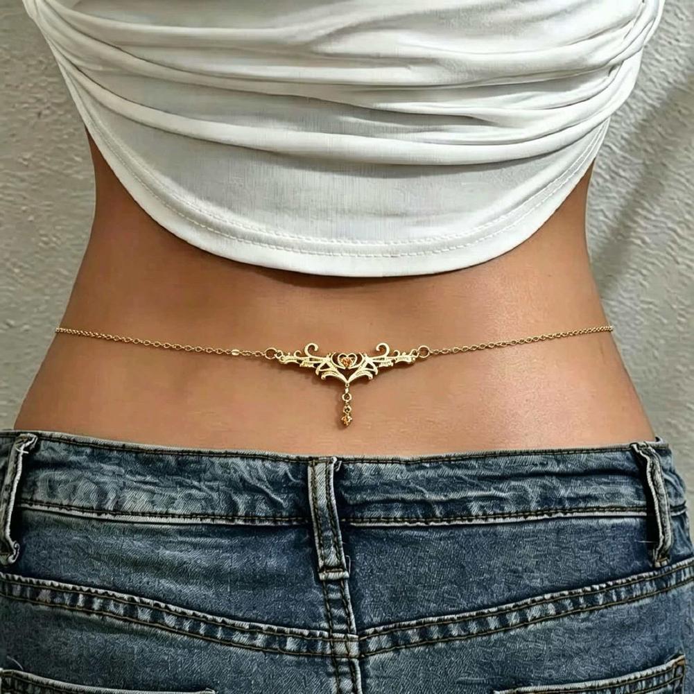 Body Jewelry Goth - سلسلة خصر نسائية مثيرة بتصميم قلب