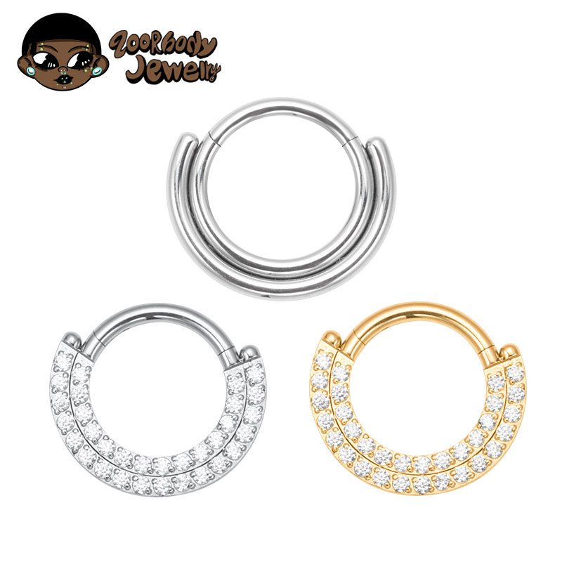 Septum Clicker Ring - ASTM F136 التيتانيوم الفرس الحاجز الأنف