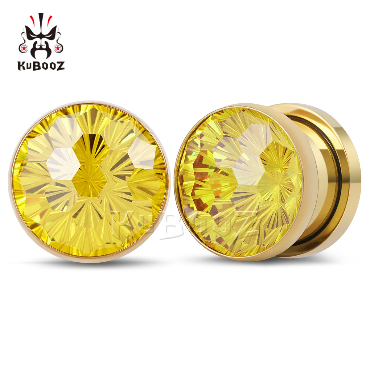 Yellow Body Jewelry - 2 قطعة لامعة الأصفر كريستال الماس