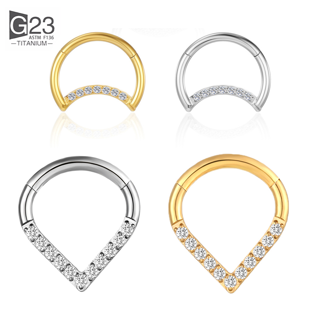 Septum Clicker Ring - F136 التيتانيوم متمحور المسيل للدموع قطرة