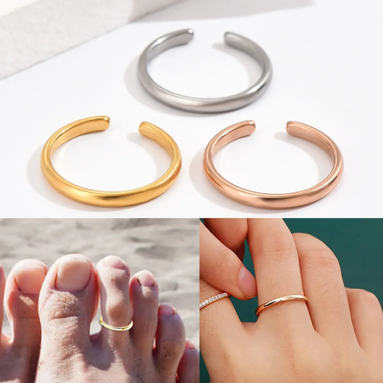 Body Jewelry Hoops - 1 قطعة خواتم اصبع القدم للنساء