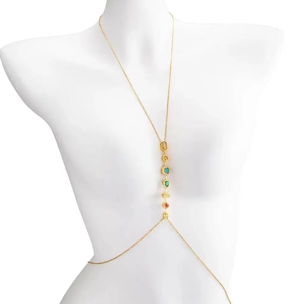 Body Jewelry Usa - سلسلة صدر وخصر من الفولاذ المقاوم