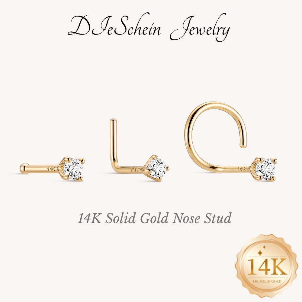 Yellow Body Jewelry - دي شين مسمار أنف ذهبي عيار