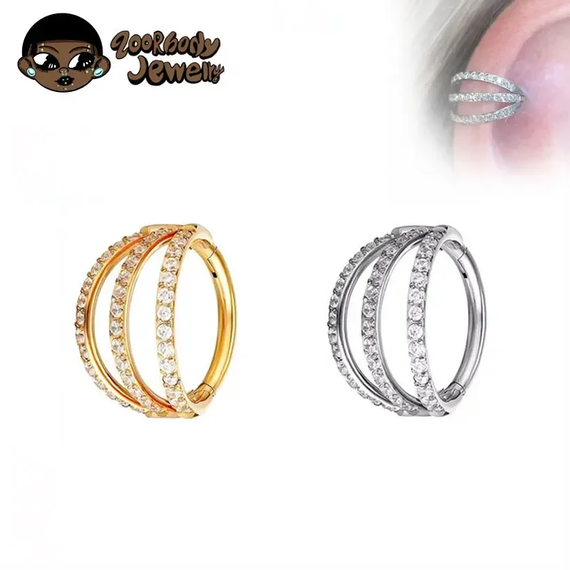 Septum Clicker Ring - G23 التيتانيوم متمحور الجزء الأنف الدائري