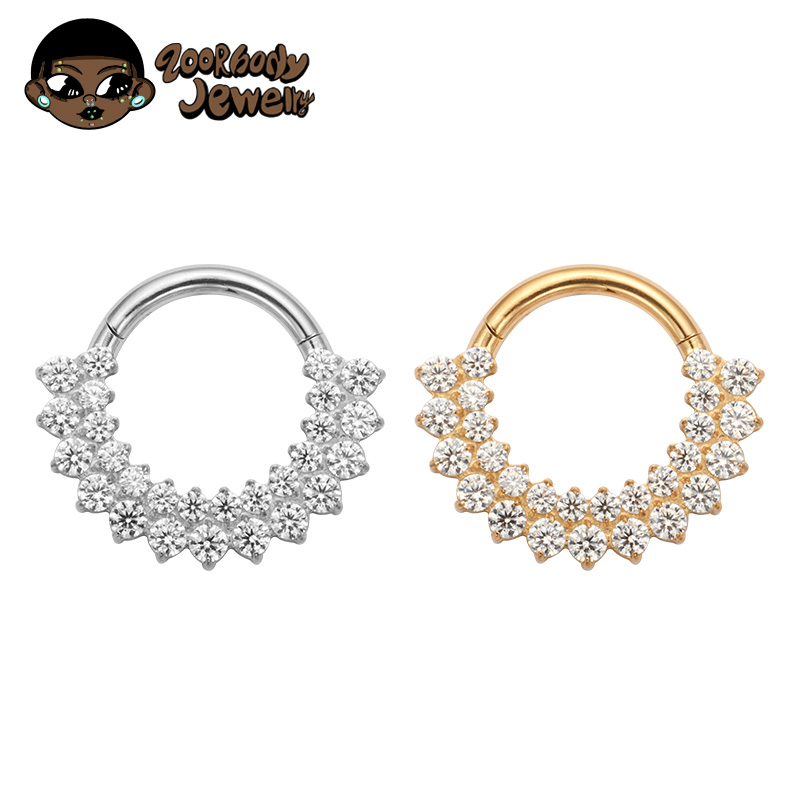 Septum Clicker Ring - ASTM F136 التيتانيوم الفرس الحاجز الأنف