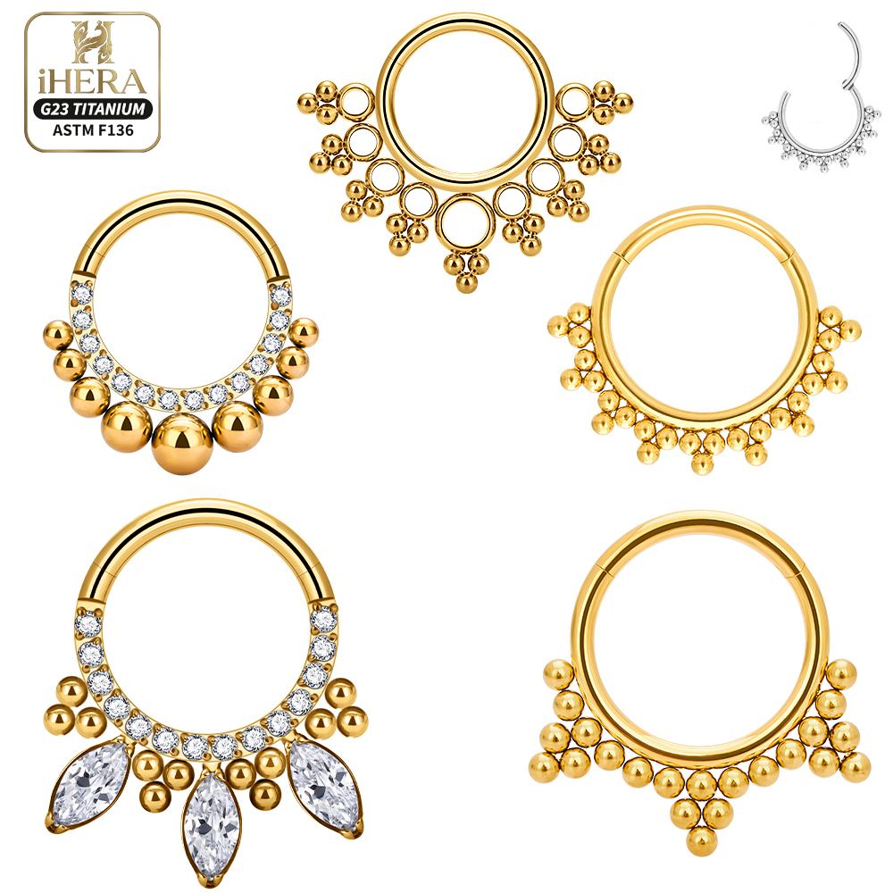 طقم حلقات الأنف من التيتانيوم  - مراجعة Septum Clicker Ring وسعره