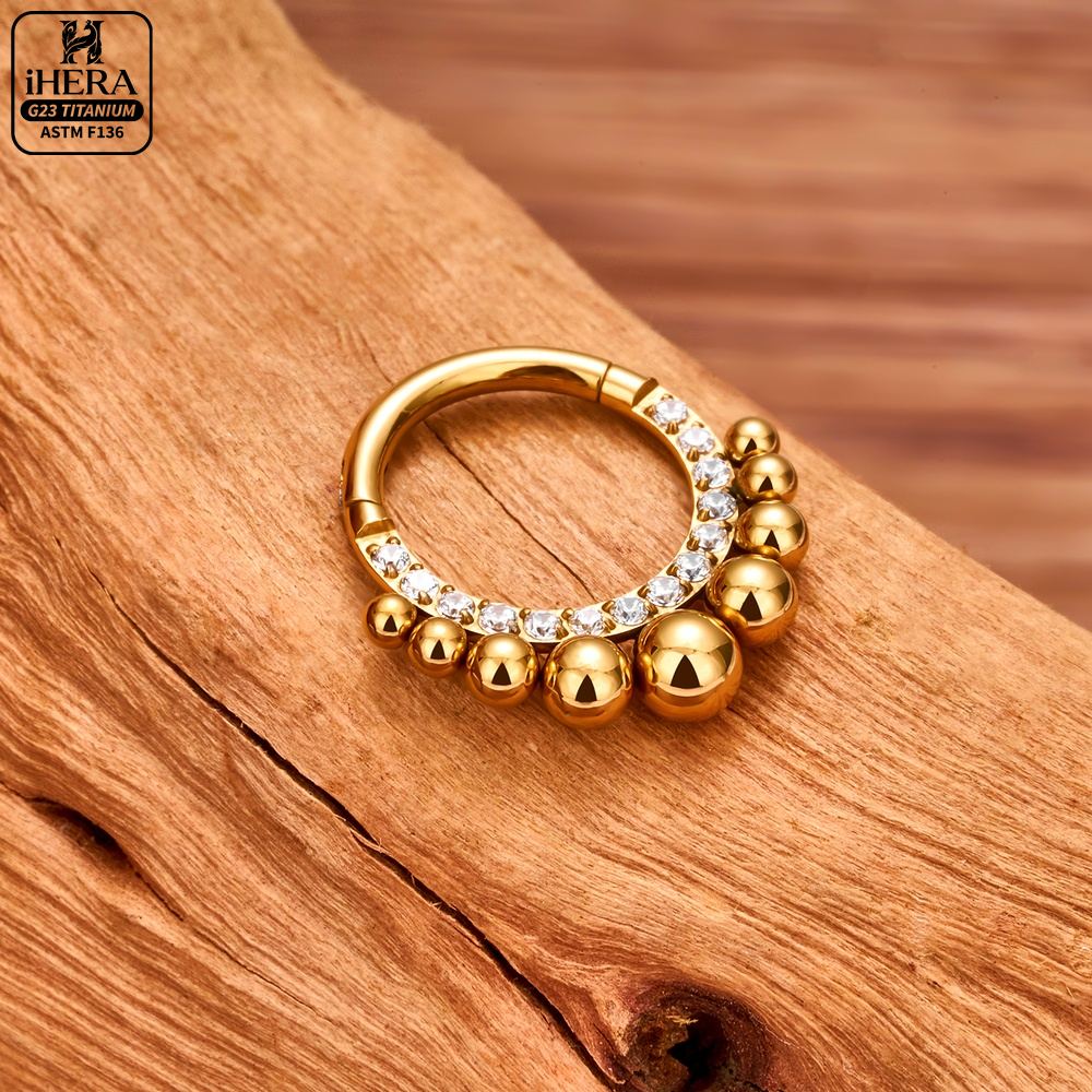 طقم حلقات الأنف من التيتانيوم  - مراجعة Septum Clicker Ring وسعره