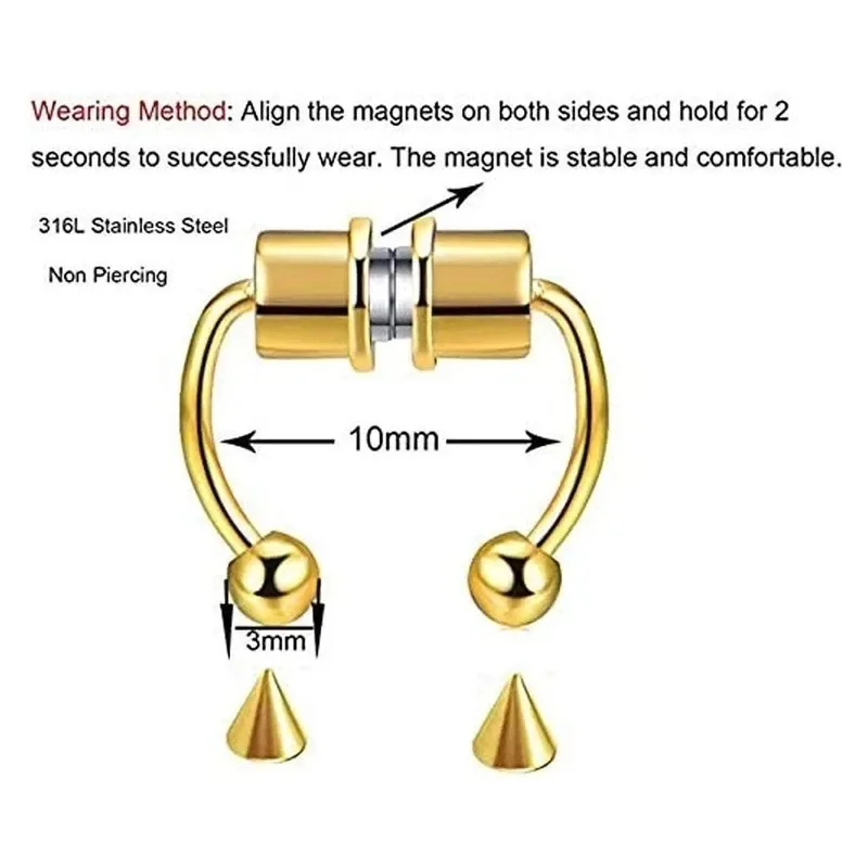 1/2/3 قطع من حلقات الأنف المغن - مراجعة Body Jewelry Hoops وسعره