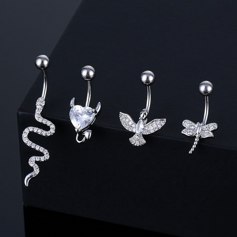 كريستال البطن خاتم على شكل زر  - مراجعة Body Jewelry Hoops وسعره