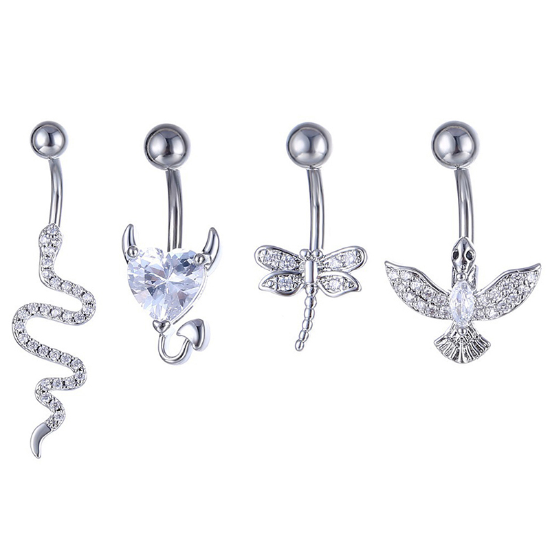 كريستال البطن خاتم على شكل زر  - مراجعة Body Jewelry Hoops وسعره