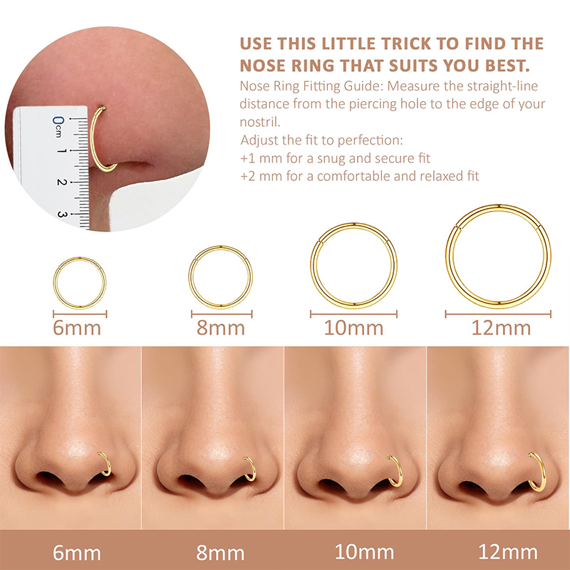حلقات أنف وفواصل أنفية من الفو - مراجعة Body Jewelry Hoops وسعره