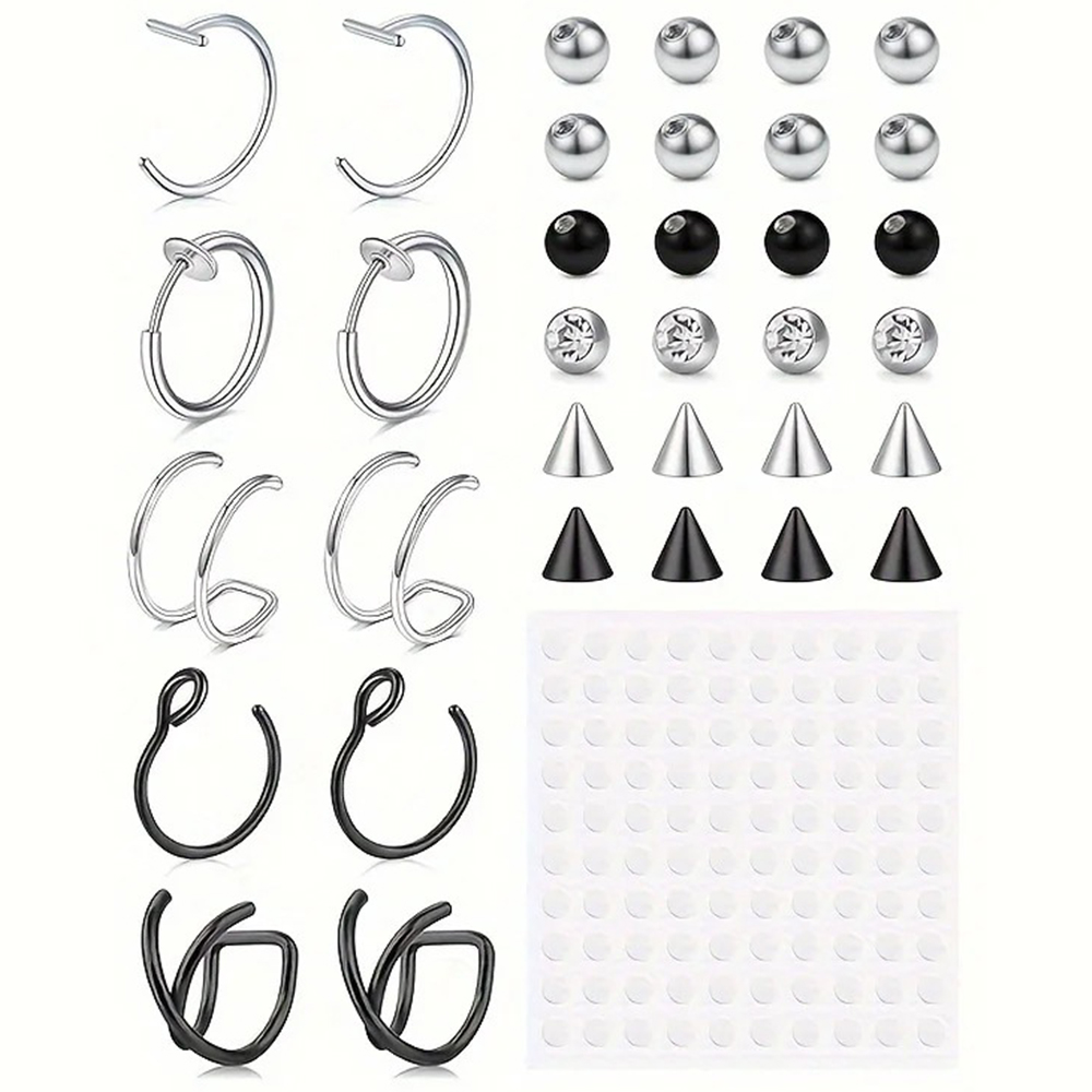 ثقوب مزيفة، حلقة شفاه مزيفة، ح - مراجعة Body Jewelry Hoops وسعره