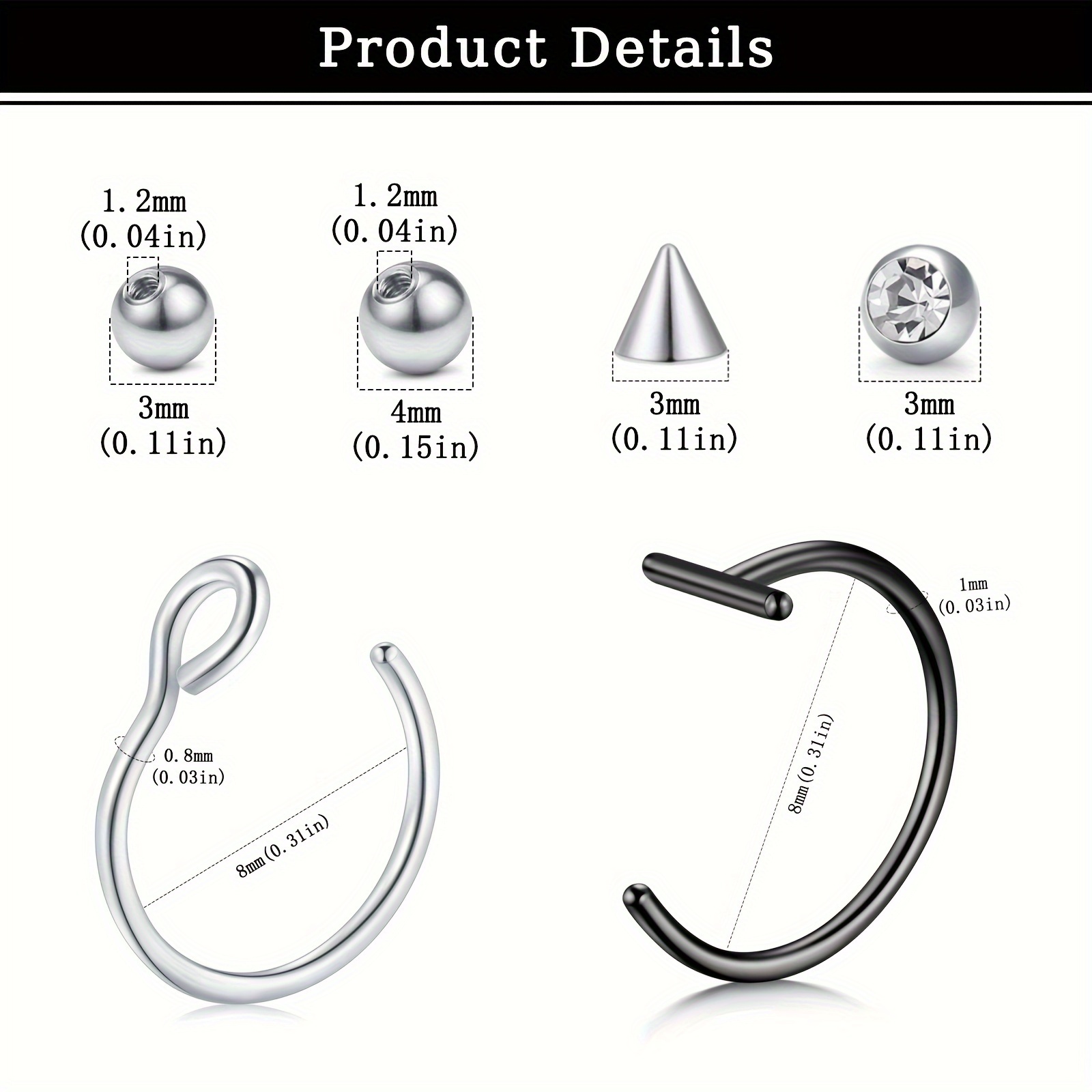 ثقوب مزيفة، حلقة شفاه مزيفة، ح - مراجعة Body Jewelry Hoops وسعره