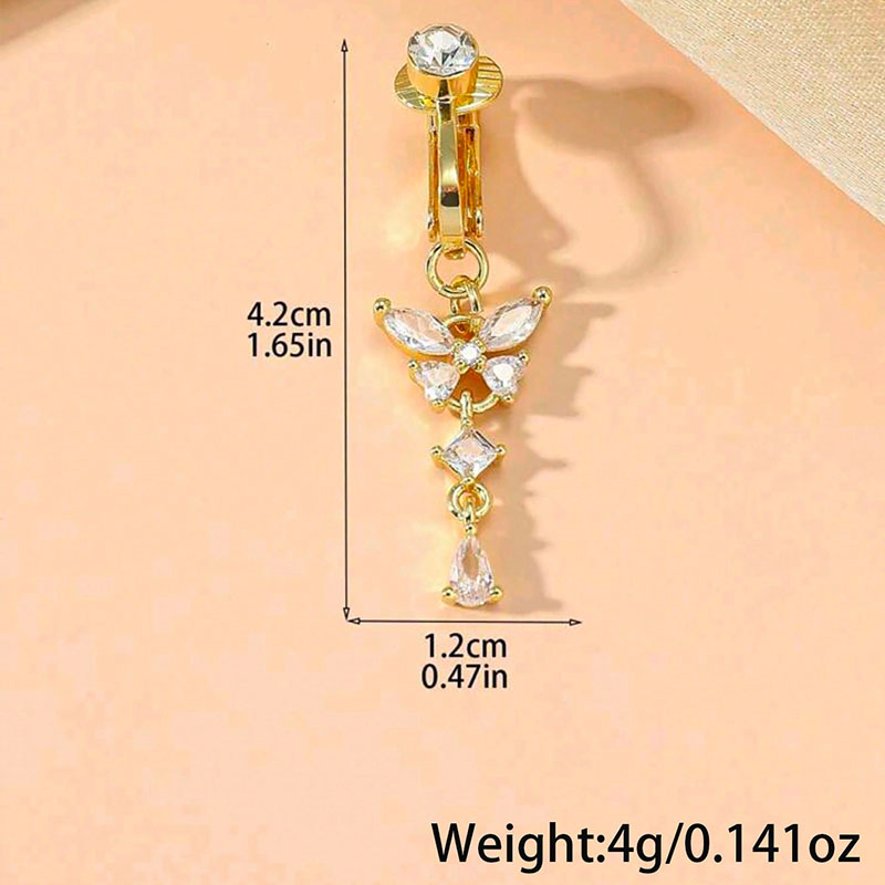 حلقة بطن مزيفة بتصميم فراشة مر - مراجعة Body Jewelry Hoops وسعره