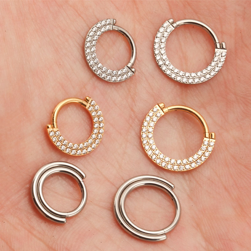 ASTM F136 التيتانيوم الفرس الح - مراجعة Septum Clicker Ring وسعره