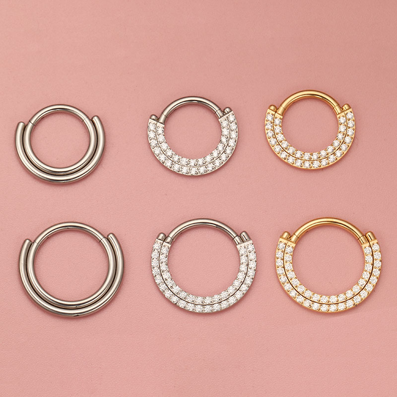ASTM F136 التيتانيوم الفرس الح - مراجعة Septum Clicker Ring وسعره