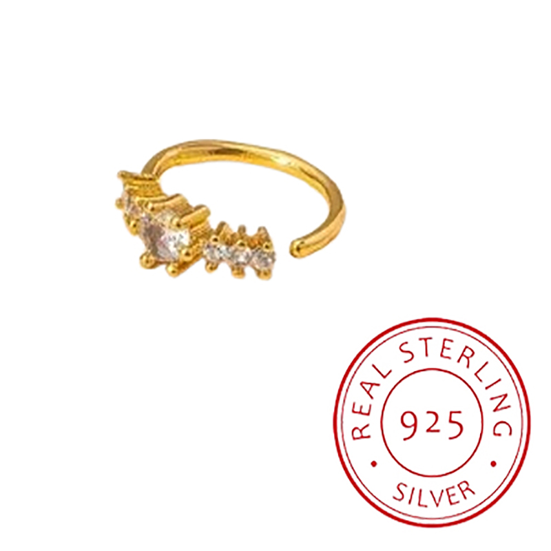 بسيطة صف واحد هندسية S925 الفض - مراجعة Yellow Body Jewelry وسعره