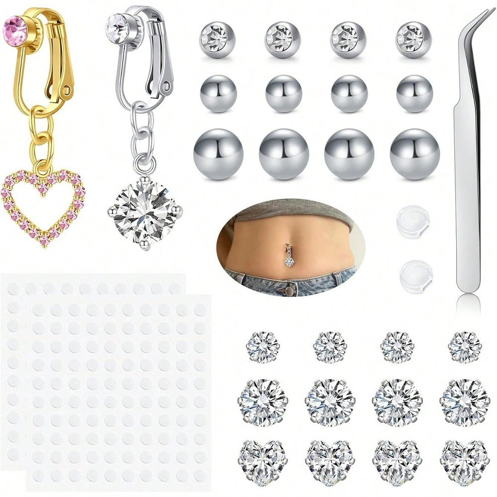 حلقات سرة البطن الذهبية المزيف - مراجعة Body Jewelry Hoops وسعره