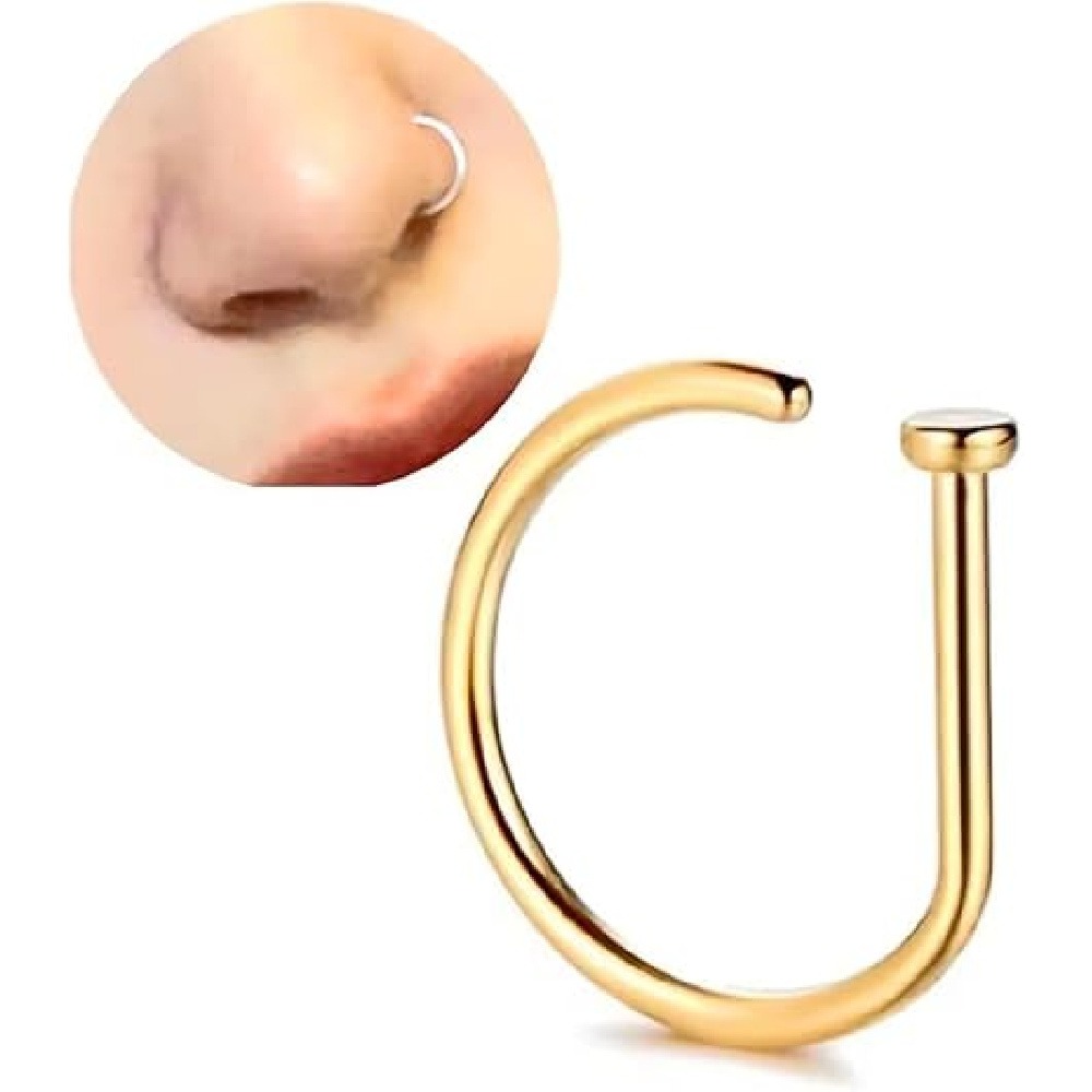 4 قطع من حلقات الأنف على شكل ح - مراجعة Body Jewelry Hoops وسعره