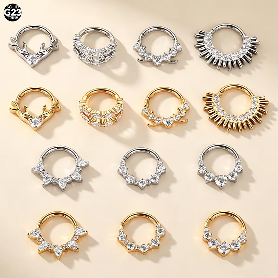5 قطع من حلقات الأنف المصنوعة  - مراجعة Septum Clicker Ring وسعره