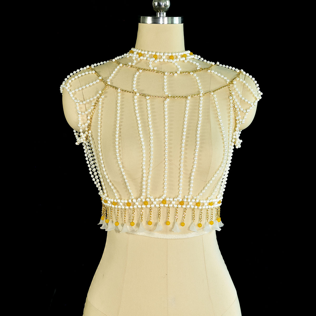 أزياء أنيقة مزخرفة تقليد اللؤل - مراجعة Yellow Body Jewelry وسعره