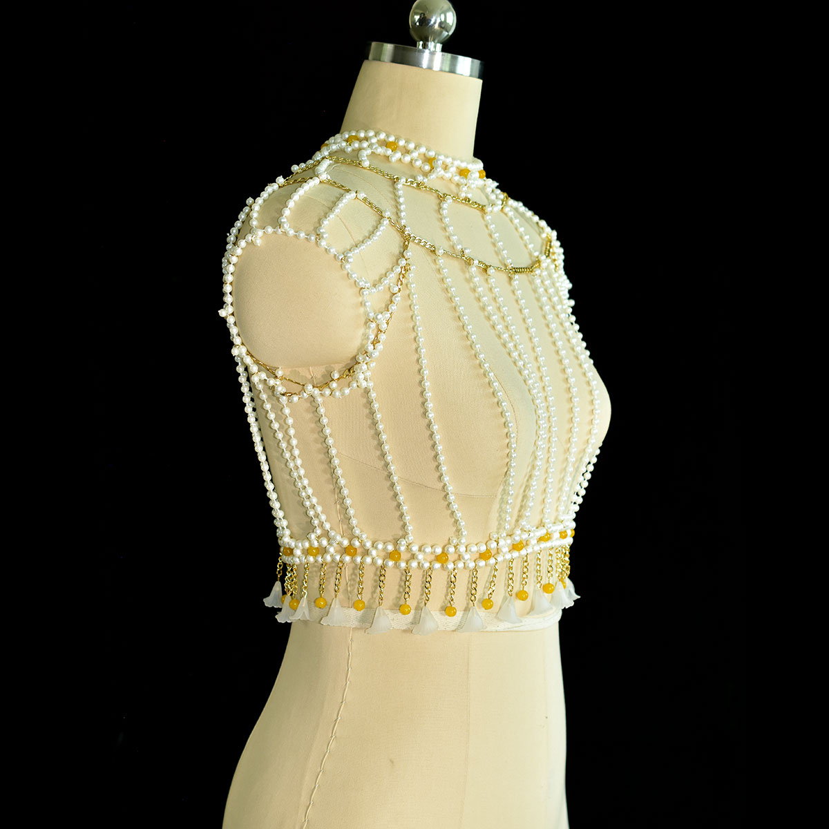 أزياء أنيقة مزخرفة تقليد اللؤل - مراجعة Yellow Body Jewelry وسعره